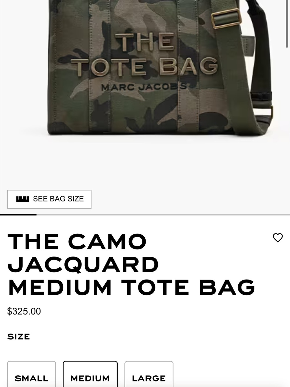 Marc Jacobs Camouflage Canvas Tote in Green and Brown - Picture 5 of 5